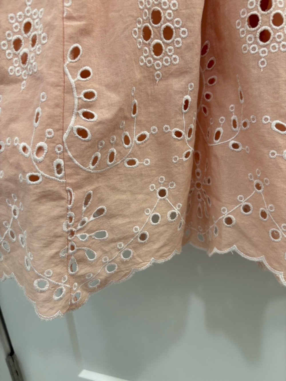 Chelsea28 Blush Pink Embroidered Eyelet Fit and Flare Mini Dress Size Large - Picture 13 of 15
